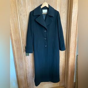 Fleurette Black Italian Loro Piana Wool Coat Women’s Size 6